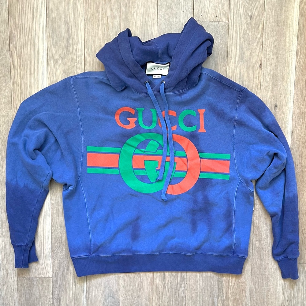 Gucci Interlocking GG Red & Green Logo Hoodie Sweatshirt